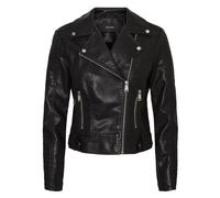 VERO MODA Women short coated biker jacket Black 8 (XS)