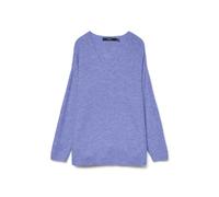 VERO MODA Women's Knitted Jumper VMCREWLEFILE LS V-Neck Blouse Noos, Jacaranda., M