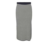 VERO MODA Women's Vmgold Pinstripe Pencil 7/8 Skirt Ga Knitted, Navy Blazer/Detail: w. Birch, L