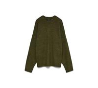 VERO MODA Women's Loose Fit Knit Sweater Round Neck Deep Set Shoulders Long Sleeve