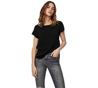 VERO MODA Women's Plain Short Sleeve Round Neck Top Basic Solid Color Tee Shirt VMCLASSIC, Colours:Black-2, Size:M