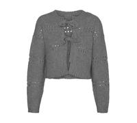 VERO MODA Women's Vmadelina Ls Short Two Way Cardigan Ga, Medium Grey Melange, L