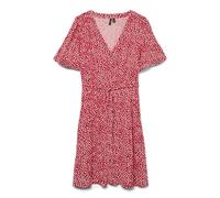VERO MODA Women's Vmalba SS Short Dress WVN Ga Noos, Fiery Red, L