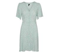 VERO MODA Women's Vmalba SS Short Dress WVN Ga Noos Keid, Silt Green/AOP:ulrikke, XS