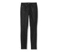 VERO MODA Women's Vmalia Mr Skinny Shape Coated Pants, Black/Pattern: Snake, M