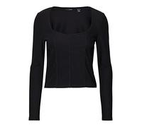 VERO MODA Women's VMASTA LS Corset Short JRS Top, Black, L, Black, Large
