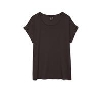 VERO Moda Women's Vmava Plain SS Top Ga JRS Noos, Chocolate Cake, Medium