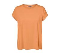 VERO MODA Women's Vmava Plain SS Top Gajrs Noos, Mock Orange, M