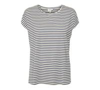 VERO MODA Women's Vmava Plain SS Top Stripe Ga JRS Noos Shirt, China Blue/Stripes: Pristine, XL