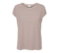 VERO MODA Women's Vmava Plain Ss Top Ga JRS Noos Shirt, Nostalgia Rose/Stripes: Pristine, XL