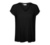VERO MODA Women's Vmaya SS V-Neck Tee VMA Noos Curve T-Shirt, Black, M