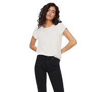 Vero Moda Women's Vmbecca Plain Ss Top Ga Noos T-Shirt, Snow White, M