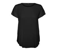 Vero Moda Women's Vmbecca Plain Top Ga Noos T Shirt, Black, L UK