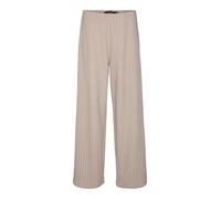 VERO MODA Women's Vmberlin My Mw Wide Print Pant Noos Trouser, Silver Mink/Stripes: Oatmeal Pinstripes, M / 32L