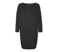 VERO MODA Women's Vmblis 7/8 Boatneck Short Dress JRS Boo Mini, Black/Detail: Melange, S