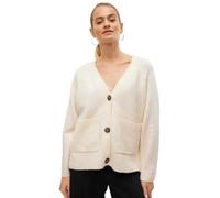 Vero Moda Women's Vmboom Ls Ga Noos V-Neck Button Down Cardigan Sweater, Birch/Detail: Melange, M