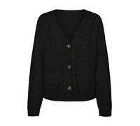 Vero Moda Women's Vmboom Ls Ga Noos V-Neck Button Down Cardigan Sweater, Black, M