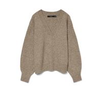 VERO MODA Women's Vmboom LS V-Neck Pullover Noos, Silver Mink, S