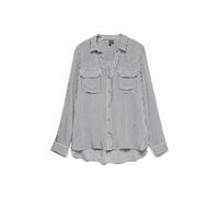 VERO MODA Women's VMBUMPY L/S Shirt New NOOS Blouses & Tunics, Snow White/Stripes:India Ink, S