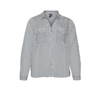 VERO Moda Women's Vmbumpy L/S Shirt New Noos TLL Blouse, Snow White/Stripes: India Ink, L/Tall
