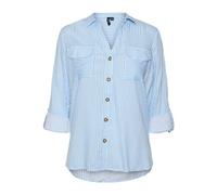 VERO MODA Women's Vmbumpy L/S Shirt New WVN Ga Noos, Azure Blue, XL