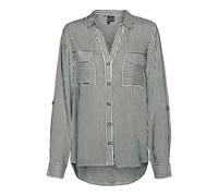 VERO MODA Women's Vmbumpy L/S Shirt New WVN Ga Noos Long Sleeve Blouse, Scarab/Stripes: Snow White, M