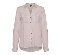VERO MODA Women's Vmbumpy New Noos L/S Shirt Blouse, Snow White/Stripes: Nostalgia Rose, XXL