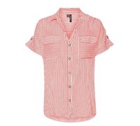 VERO MODA Women's Vmbumpy S/S Shirt WVN Ga Noos T, Dubarry/Stripes: Snow White, L