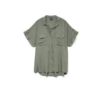 VERO MODA Womens Vmbumpy S/S Shirt WVN Ga Noos Short-Sleeved Blouse, Green-2, XL UK
