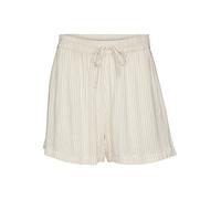 VERO MODA Women's Vmbumpy Shorts WVN Noos, Snow White/Stripes: Irish Cream, M