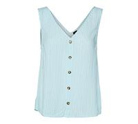 VERO MODA Women's Vmbumpy SL Top WVN Noos, Snow White/Stripes: Bachelor Button, S