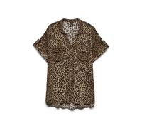 VERO MODA Women's Vmbumpy SS Shirt AOP WVN Ga Noos, Silver Mink, M