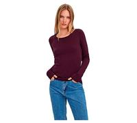 VERO MODA Women's Vmcare Structure LS O-Neck Blou Ga Noos Thin Sweater, Winetasting, XL