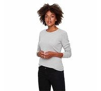 VERO MODA Women's Vmcare Structure Ls O-Neck Blouse Noos Jumper, Grey (Light Melange), 14 (Manufacturer Size: Large)