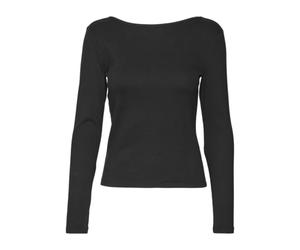 VERO Moda Women's Vmchloe Stripe Ls 2way Short Top Go Noos Longsleeve T - Shirt (Pack of 1)