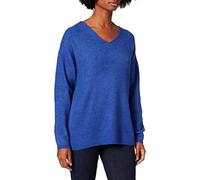 Vero Moda Women's VMCREWLEFILE LS V-Neck Blouse NOOS Pullover Sweater, Surf The Web/Detail:Melange, M