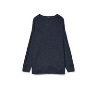 Vero Moda Women's Vmcrewlefile Ls V-neck Blouse Noos Sweater, Detail: Melange Navy Blazer, M UK