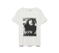 VERO MODA Women's Vmdabe S/S O-Neck T-Shirt JRS Btq Ga, Snow White, M