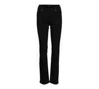 VERO MODA Women's VMDAF MR Straight VI1137 NOOS Jeans, Black, S/32, Schwarz, S / 32L