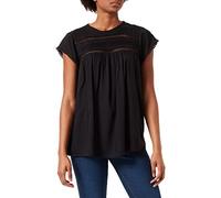 VERO MODA Women's Vmdebbie Pleat S/L Top Ga Noos T-Shirt - Black - S