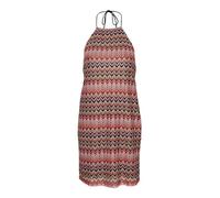 VERO MODA Women's Vmdicte Halterneck Short Dress JRS, Bittersweet/Pattern: Bon Bon + Navy B + Snow W + etc, S