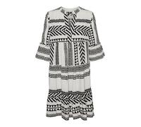 VERO MODA Women's Vmdicthe 3/4 Tunic WVN Ga Noos Blouse, Snow White/AOP: Ibiza Black, XS