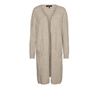 VERO MODA Women's Vmdoffy Ls Long Open Cardi Ga Noos Cur Cardigan Sweater, Sepia Tint/Detail: Melange, 20/22