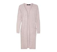 Vero Moda Women's Vmdoffy Ls Long Open Noos Cardigan, Pink (Wood Rose Detail: Melange), M UK