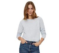 VERO MODA Women's VMDOFFY LS O-Neck Blouse GA NOOS Sweater, Blue Fog/Detail: Melange, M