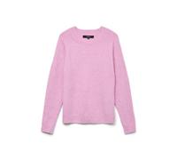 VERO MODA Women's Vmdoffy LS O-Neck Blouse Ga Noos Sweater, Fuchsia Pink/Detail: Melange, XL