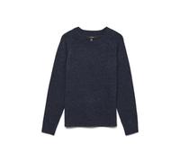 VERO MODA Women's Vmdoffy LS O-Neck Blouse Ga Noos Sweater, Navy Blazer/Detail: w. Black Melange, L