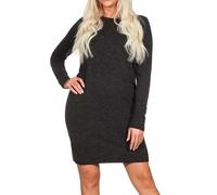 VERO MODA Women's Vmdoffy LS O-Neck Dress Ga Noos Knit, Chocolate Cake W. Black Melange, XL