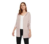 Vero Moda Women's VMDOFFY LS Open Hood Cardigan GA NOOS Pullover Sweater, Wood Rose/Detail: Melange, L