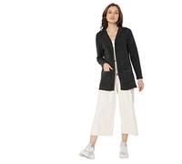 Vero Moda Women's VMDOFFY LS Open Hood Cardigan GA NOOS Sweater, Black/Detail: Melange, L
